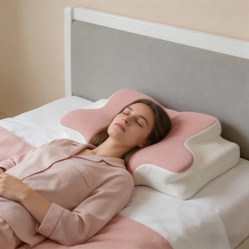 Cuscino Cervicale in Memory Foam a Forma di Farfalla per Uso Domestico, Ortopedico per Alleviare il Dolore Cervicale e Favorire il Sonno
