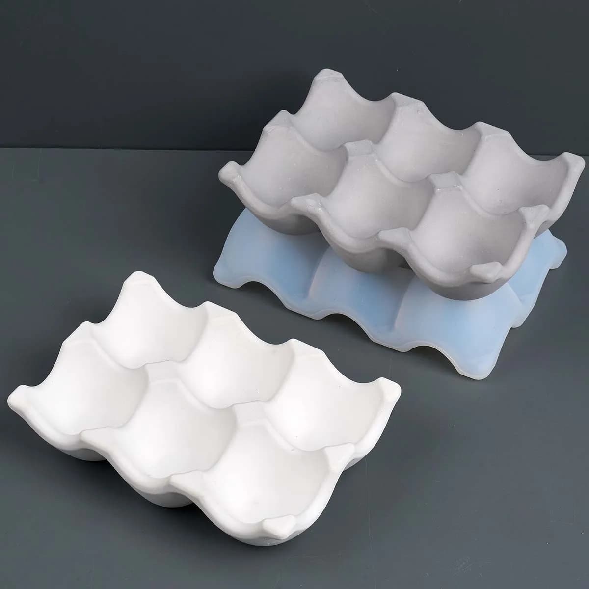 6-Compartment Egg Holder Silicone Mold DIY Jewelry Staorage Box Casting Molds Plaster Resin Craft Making Home Decor Supplies