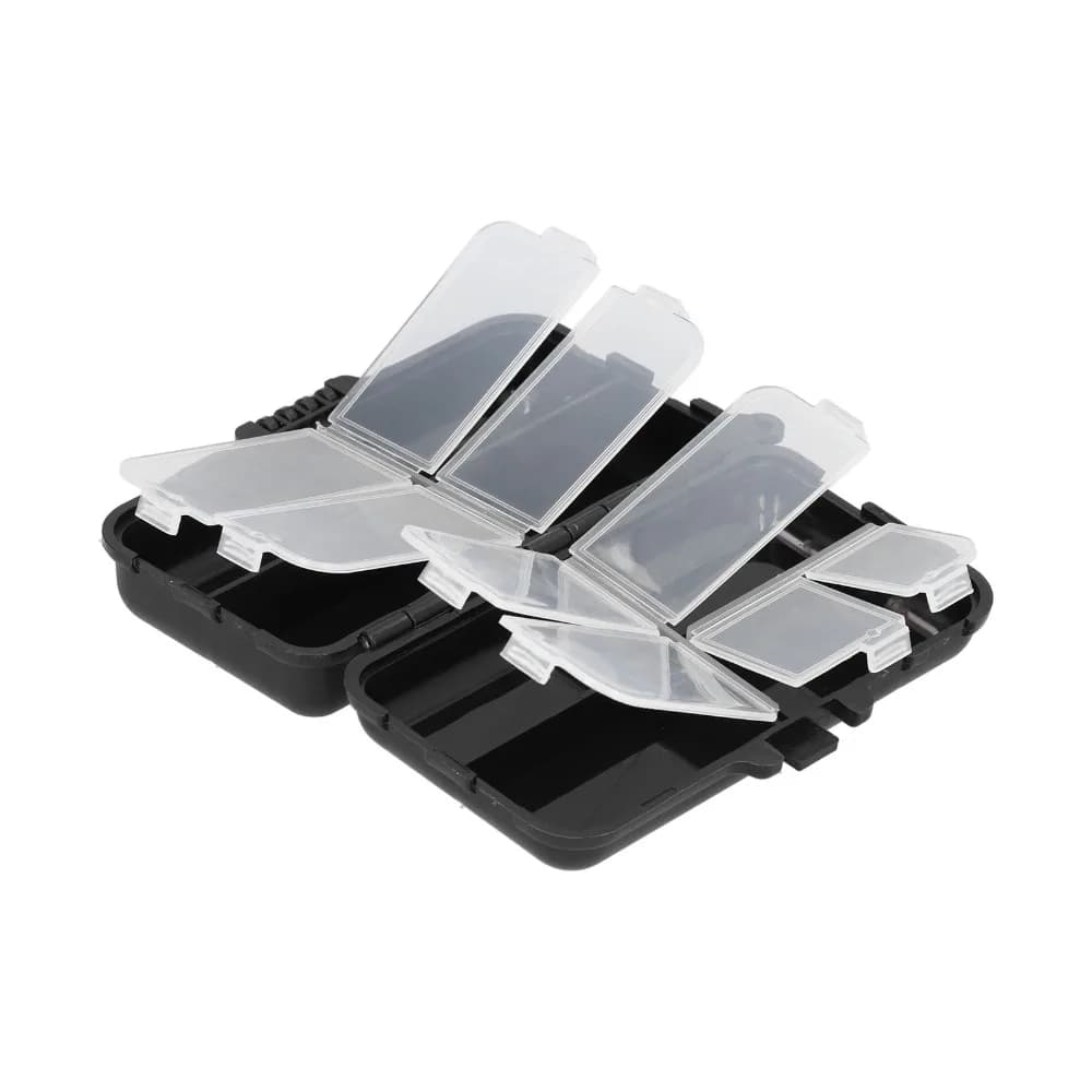 2PCS 9 Compartments Fishing Tackle Box Detachable ABS Fishing Rigs Box Mini Double Sided Lure Storage Box Lure Accessories