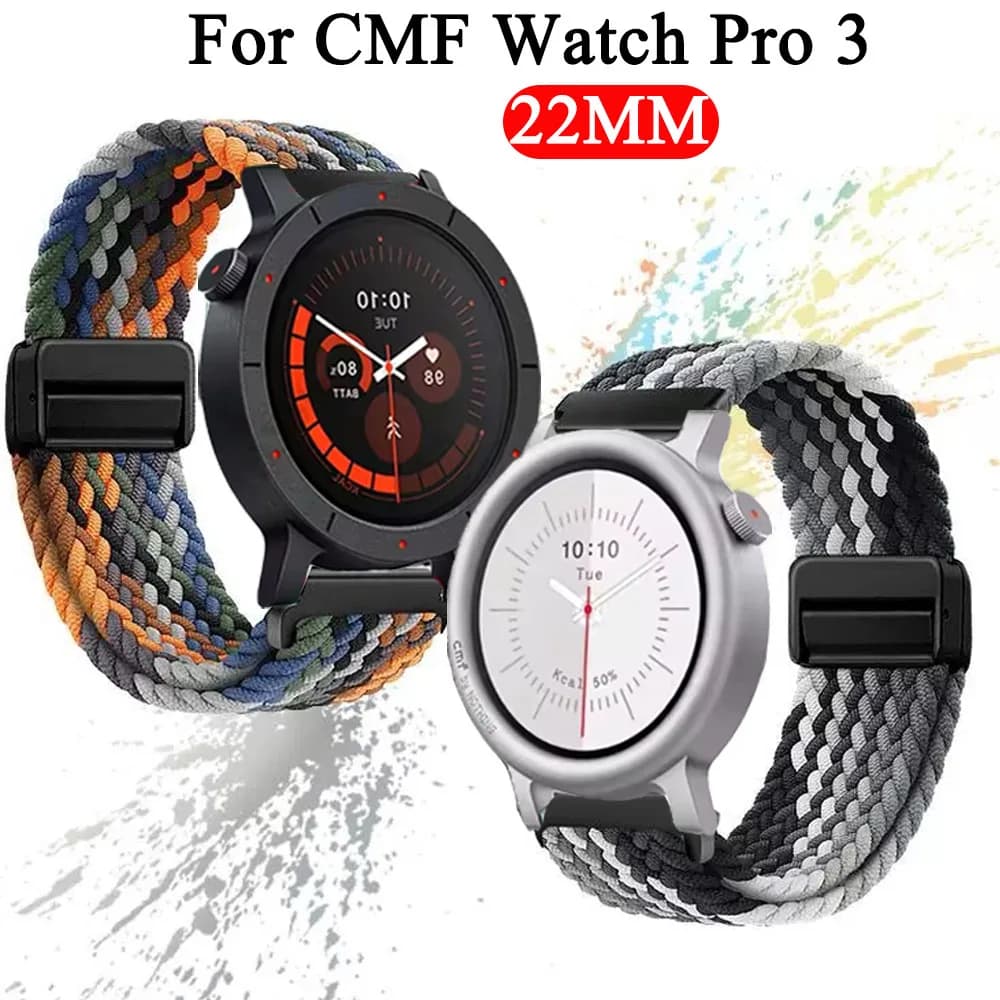 Anello singolo intrecciato 22mm per CMF Watch Pro 3 Bracciale con chiusura magnetica Correa per CMF di Nothing Watch Pro 2 1 Uomo Donna Polsino