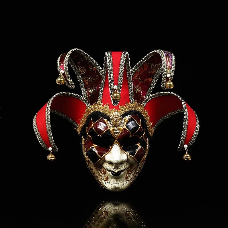Maschera in maschera per uomo e donna maschera veneziana a pieno facciale maschera in legno maschera veneziana Mardi Gras Halloween Party-Decor