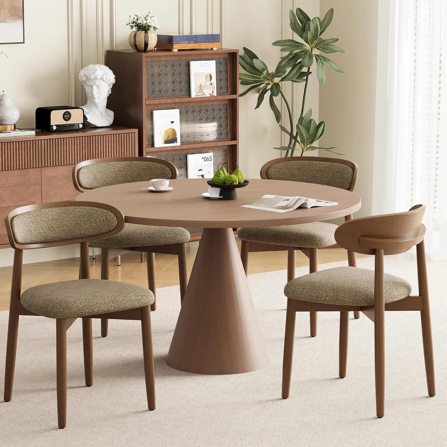 Dining Chairs Set of 4, Upholstered Dining Room Chairs with Solid Wood Legs, Custom
