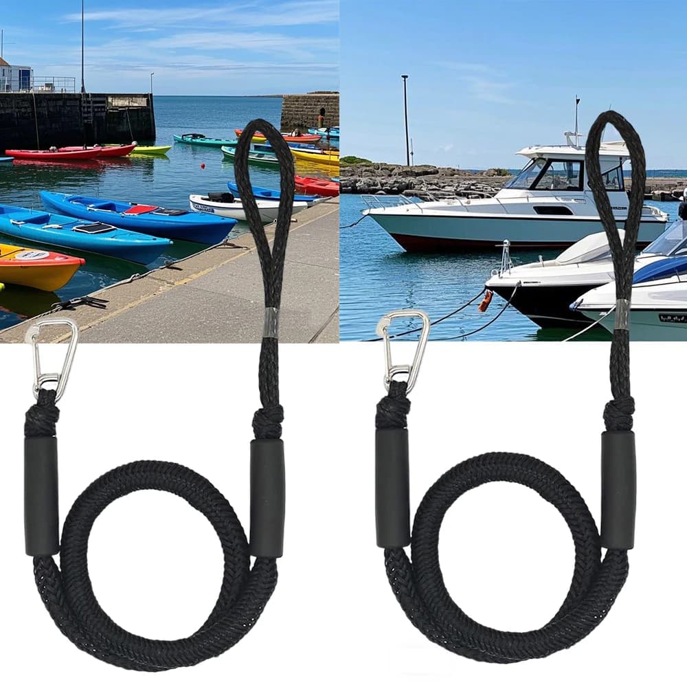 Corda marina elastica da 1/2 pezzi - Linee per dock bungee per carichi pesanti per accessori per kayak e barche, fascette ammortizzanti regolabili
