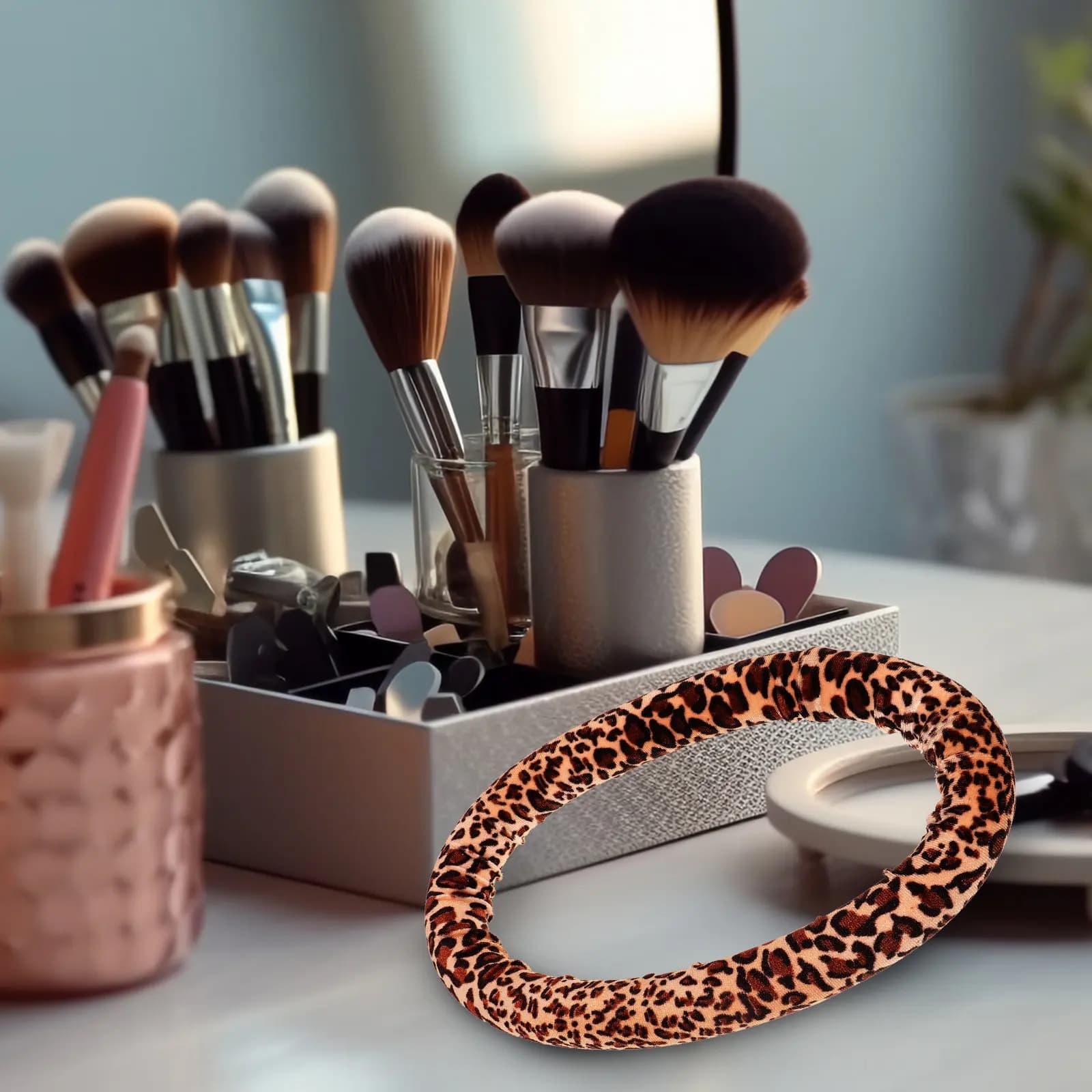 Bigodini in schiuma senza calore Leopard per capelli lunghi e medi, strumento per lo styling senza calore, idea regalo