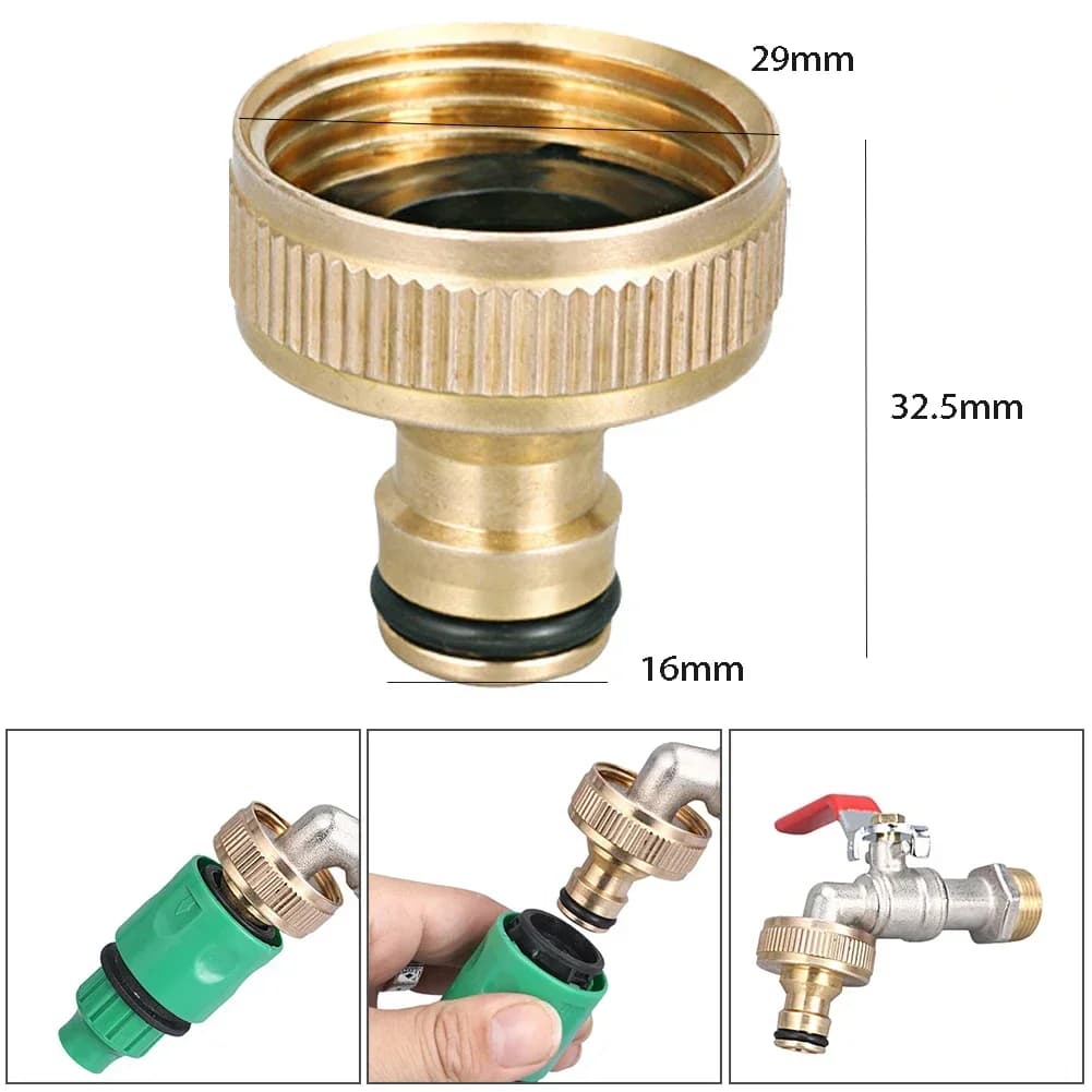 2 Pezzi Adattatore per Rubinetto da Giardino da 3/4'' a 1/2'' con Connessione Rapida per Tubi dell'Acqua per Sistemi di Irrigazione Esterni