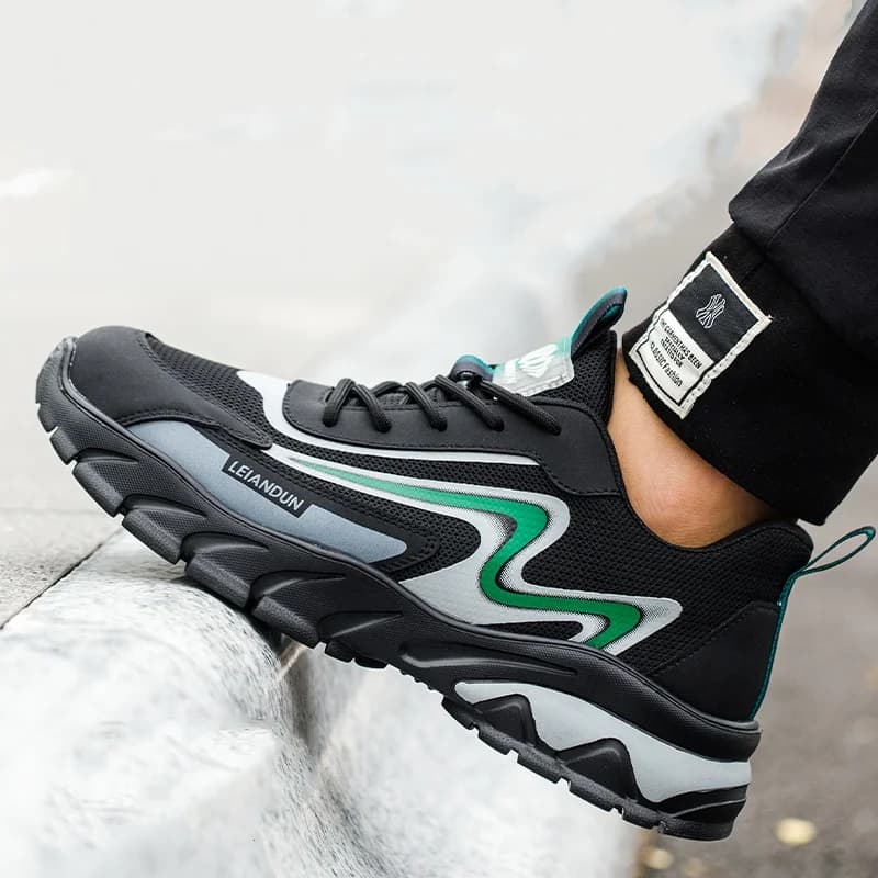 puntale in acciaio traspirante moda uomo scarpe antinfortunistiche da lavoro stivali antinfortunistici da lavoro scarpe da ginnastica estive sicure calzature protettive da uomo