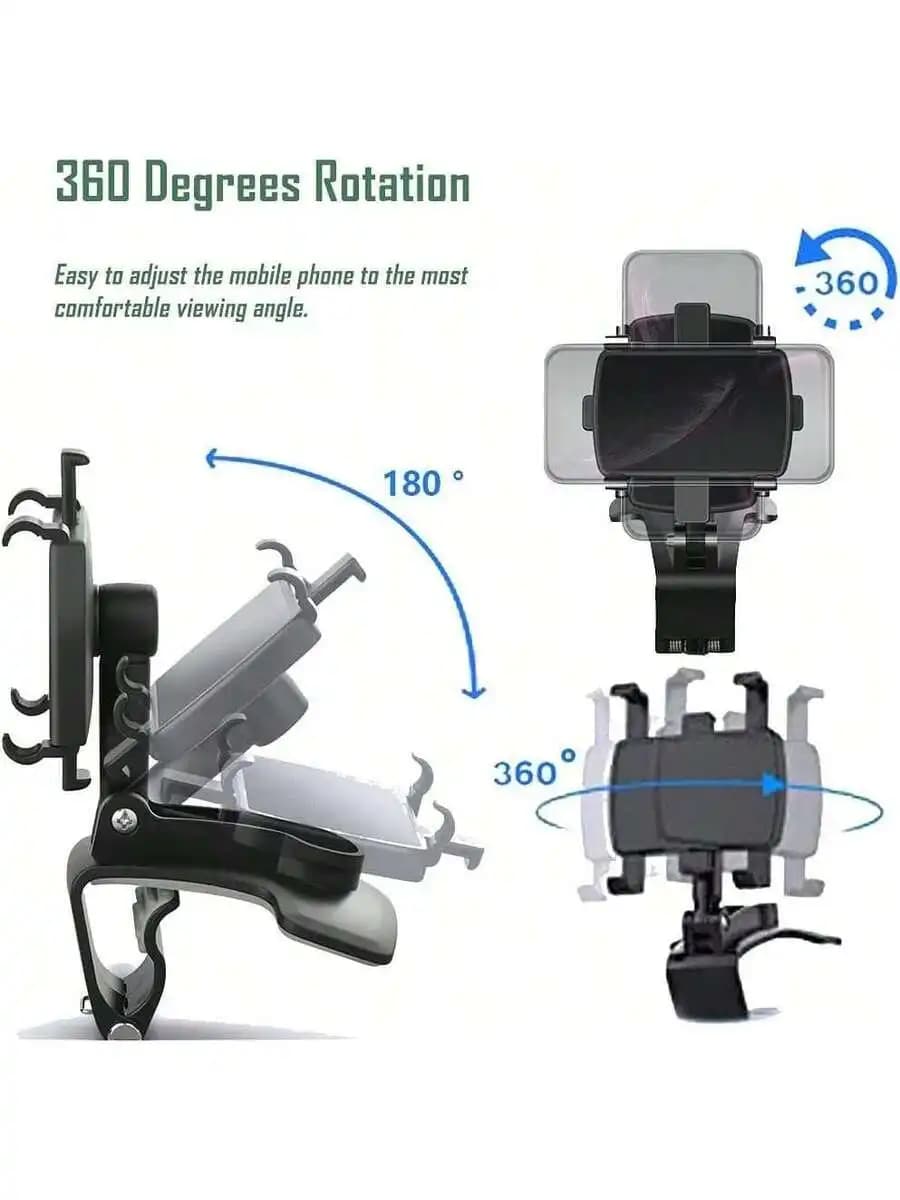 Clip universale per supporto per telefono da auto con rotazione a 360 gradi per smartphone