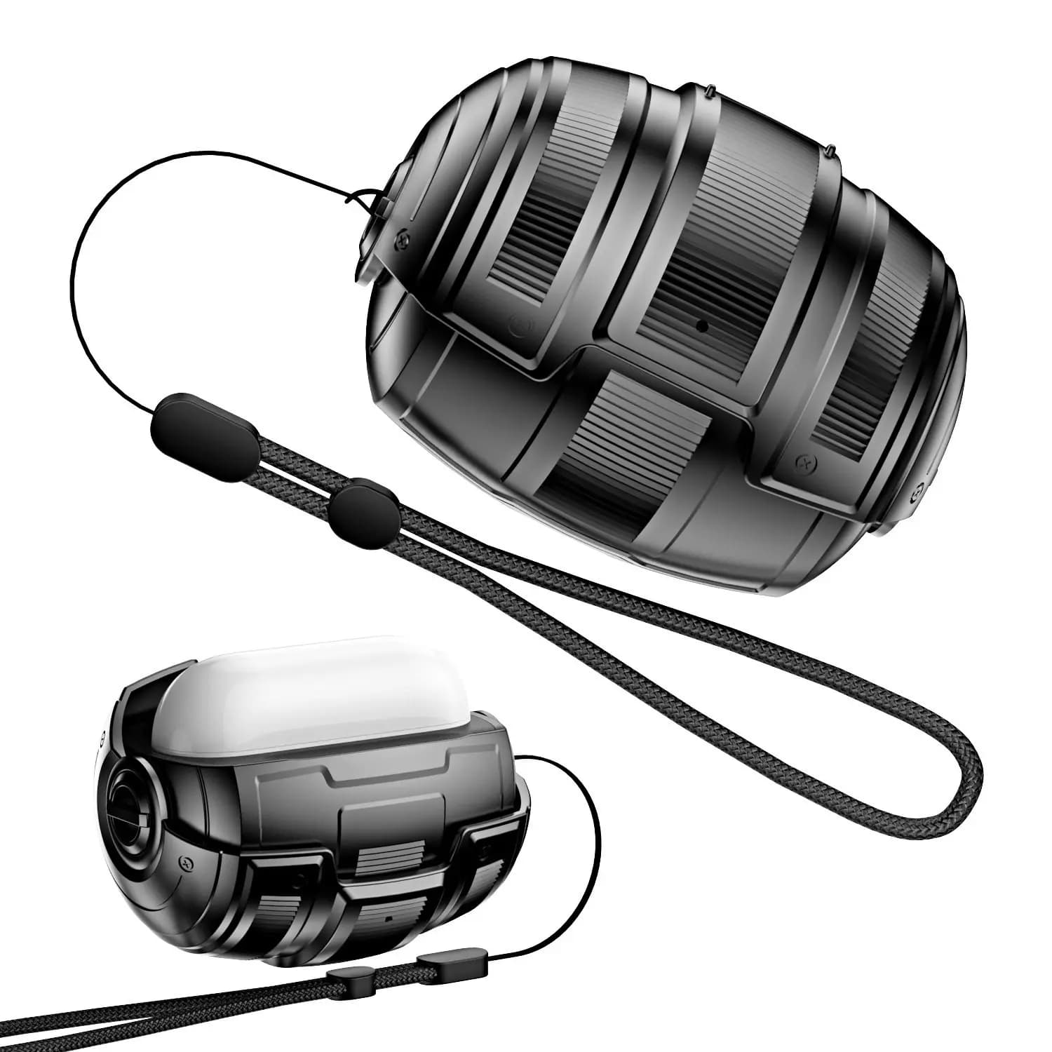 Creativity for AirPods Pro 3 Earphone Accessories Rotating Space Capsule Mecha Armor Case Cover with Lanyard for AirPods 4/Pro2