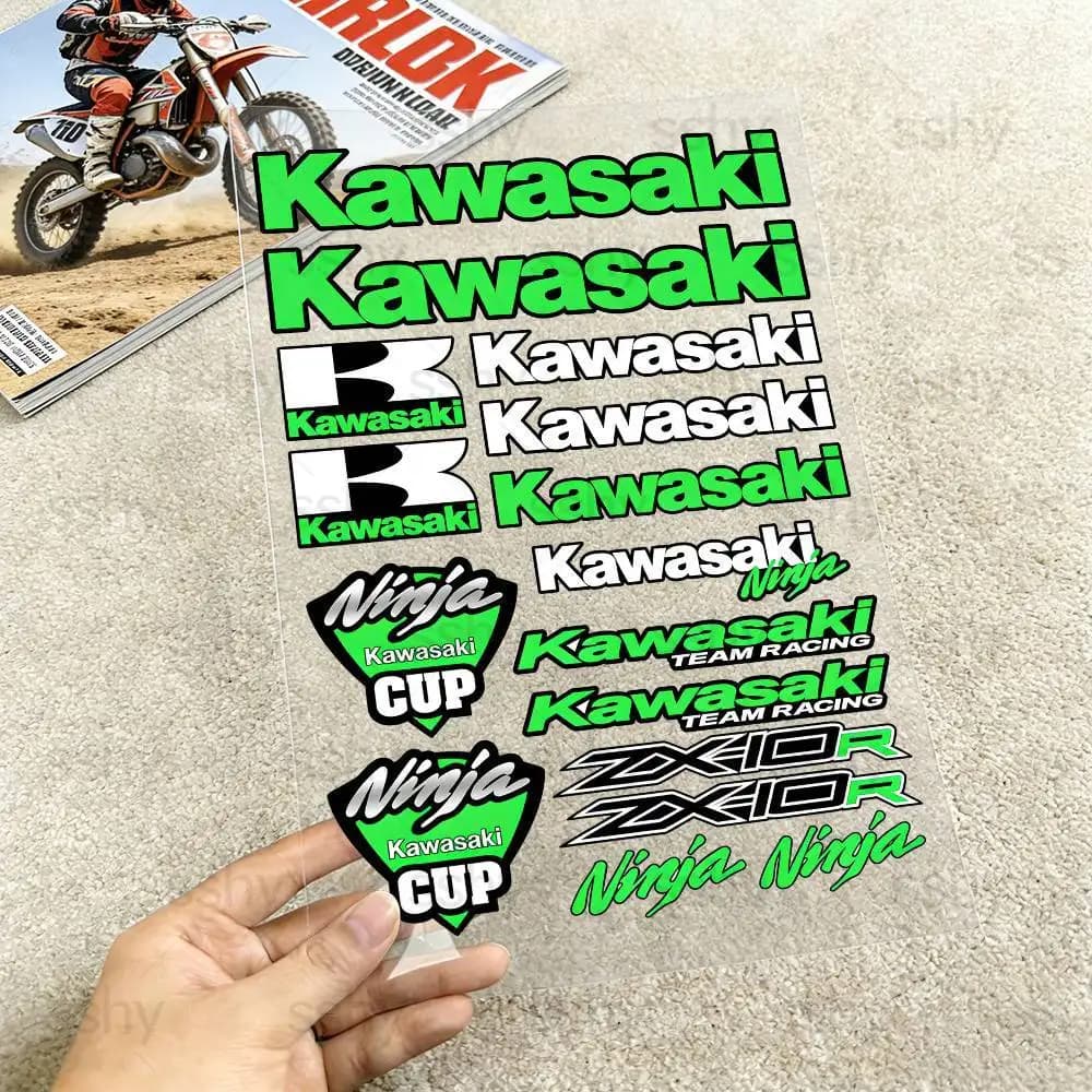 Reflective Wall decals Raincoats for Moto KAWASAKI, Easily Removable, Decalcomanie for Helmet and Motorcycle Accessories