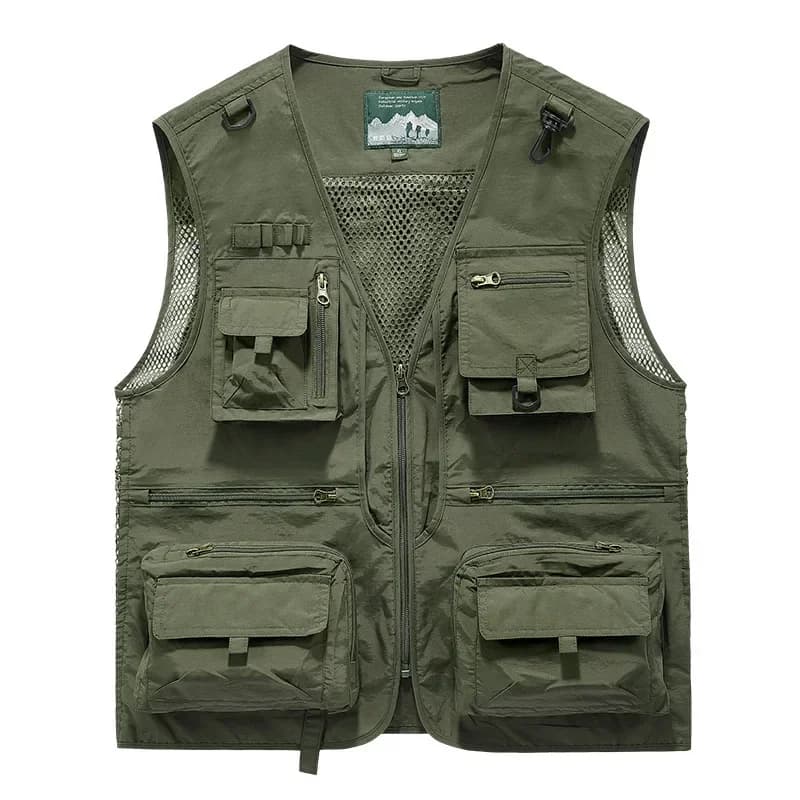 Gilet da pesca multitasche Quick Dry Mesh gilet tattico da uomo all'aperto escursionismo caccia gilet da pescatore Casual cappotti senza maniche solidi