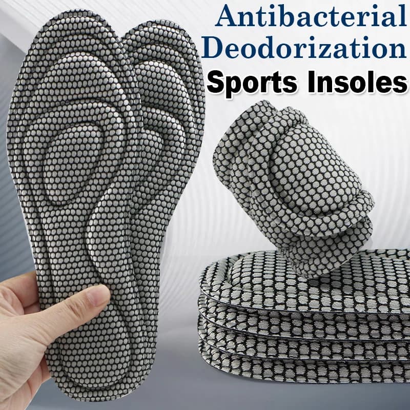 5D Memory Foam Orthopedic Insoles for Shoes Men Women Nano Antibacterial Deodorization Insole Sweat Absorption Running Cushion