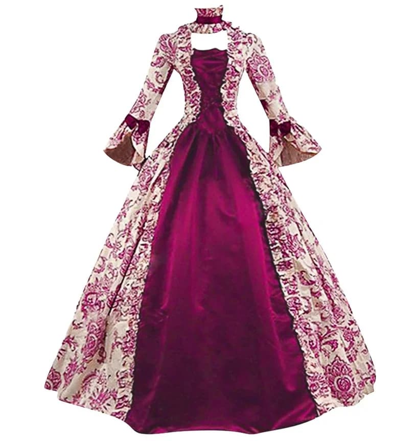 Medieval Cosplay Dress Maria Antonietta Women's Strong Size Short Dress Victorian Purple Gothic Floral Dress Renaissance