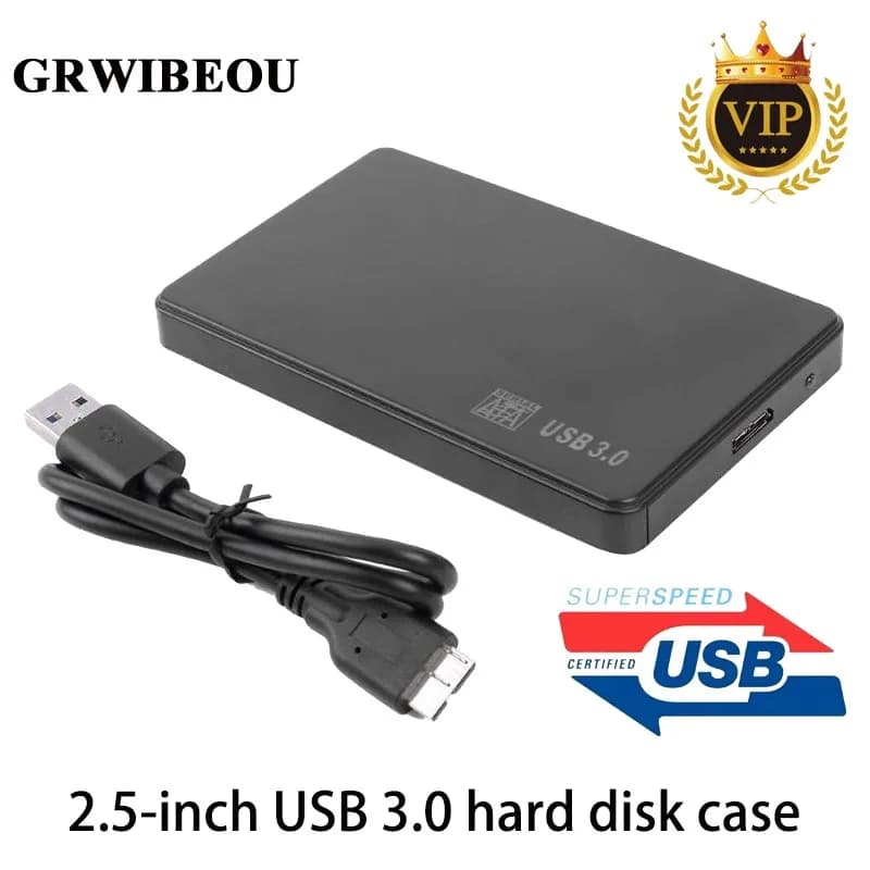 GRWIBEOU Box per disco rigido da 2,5 pollici USB 3.0 a SATA, custodia per disco SD da 5 Gbps, custodia esterna per HDD/SSD per notebook e PC desktop