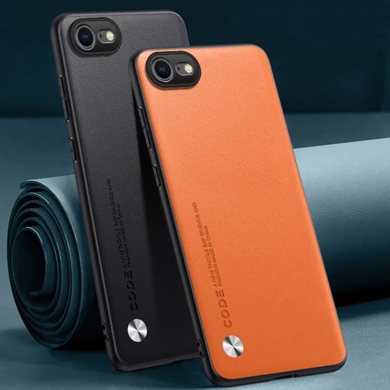 Luxury PU Leather Case For iPhone 7 8 SE2 SE3 Back Cover Matte Silicone Full Protection Phone Case For iPhone SE 2020 2022 Coque