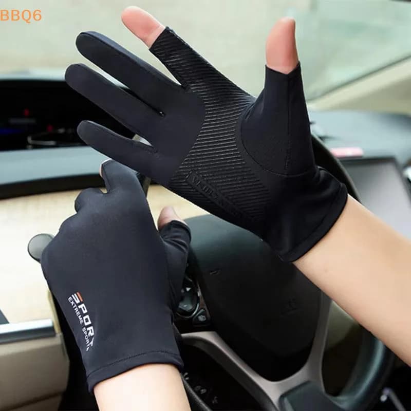 *1 Pair Breathable Anti Slip Sports Gloves With Two Exposed Fingers Half-Finger Full-Finger For Cycling Fishing Hiking Outdoor