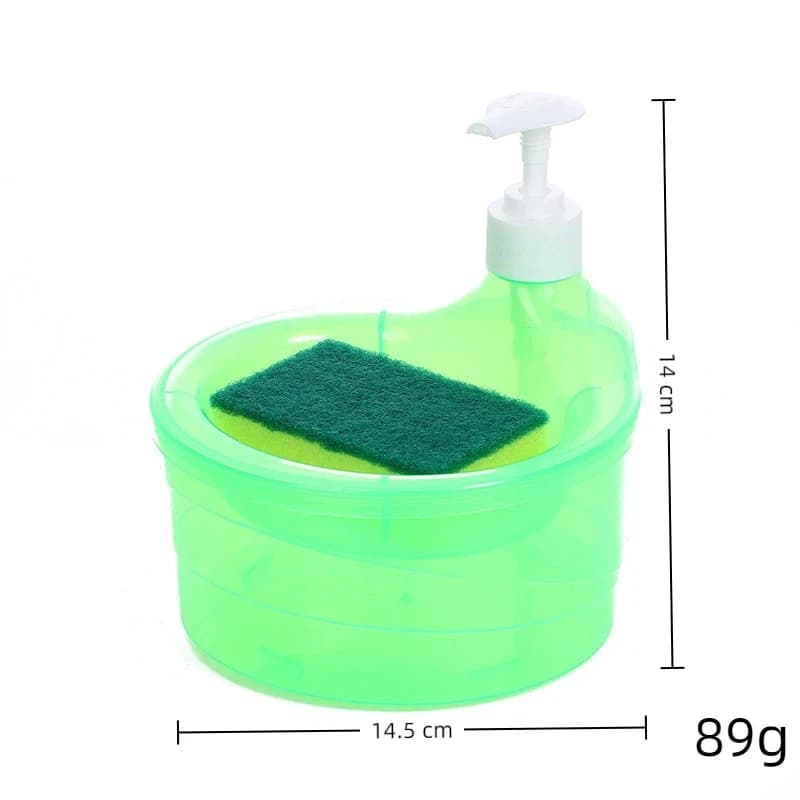 1000ml Soap Dispenser and Scrubber Holder Multi-functional Cafe Dishwashing Container Manual Sink Dish Washing Soap Dispenser