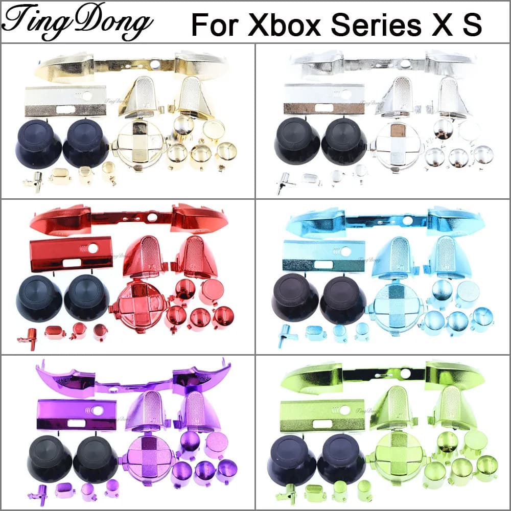 1Set Plated Plastic LB RB LT RT Bumper Trigger D-pad ABXY Buttons For Xbox Series S/X Game Controller Repair Parts Accessory