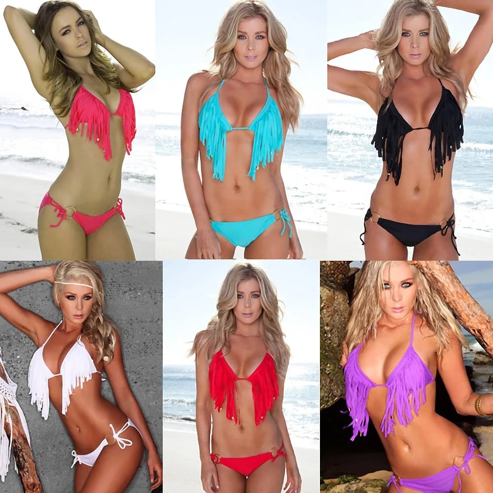 High Fashion Women's Summer Nylon Beach Swimwear with Swimming Pool Bi bikini with Embossed Belt Passers