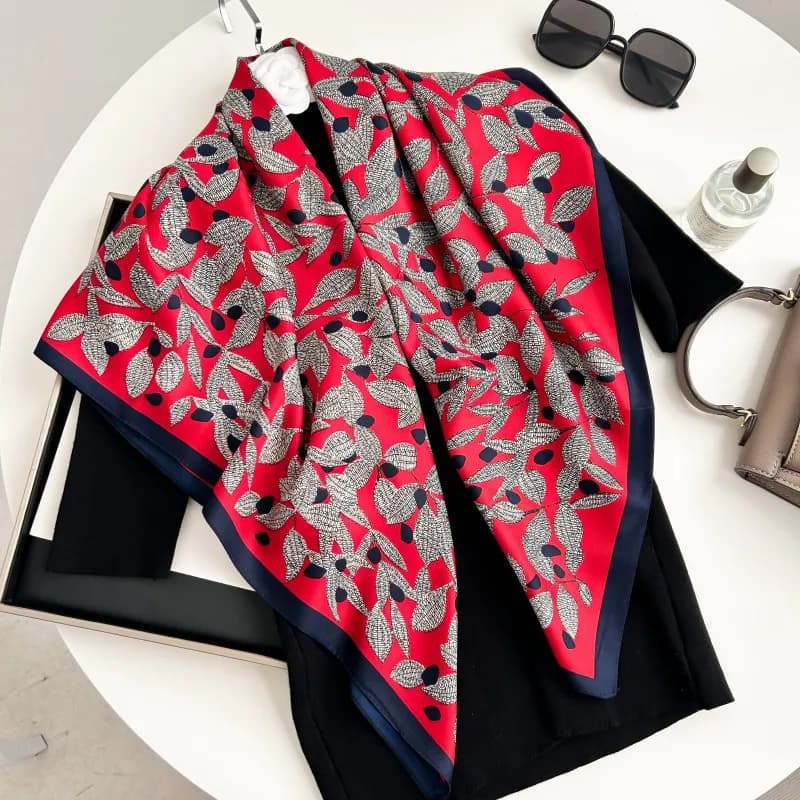 90cm Square Scarf High Quality Bandana Women Luxury Twill Silk Feeling Hair Neck Scarf Office Hotel Party