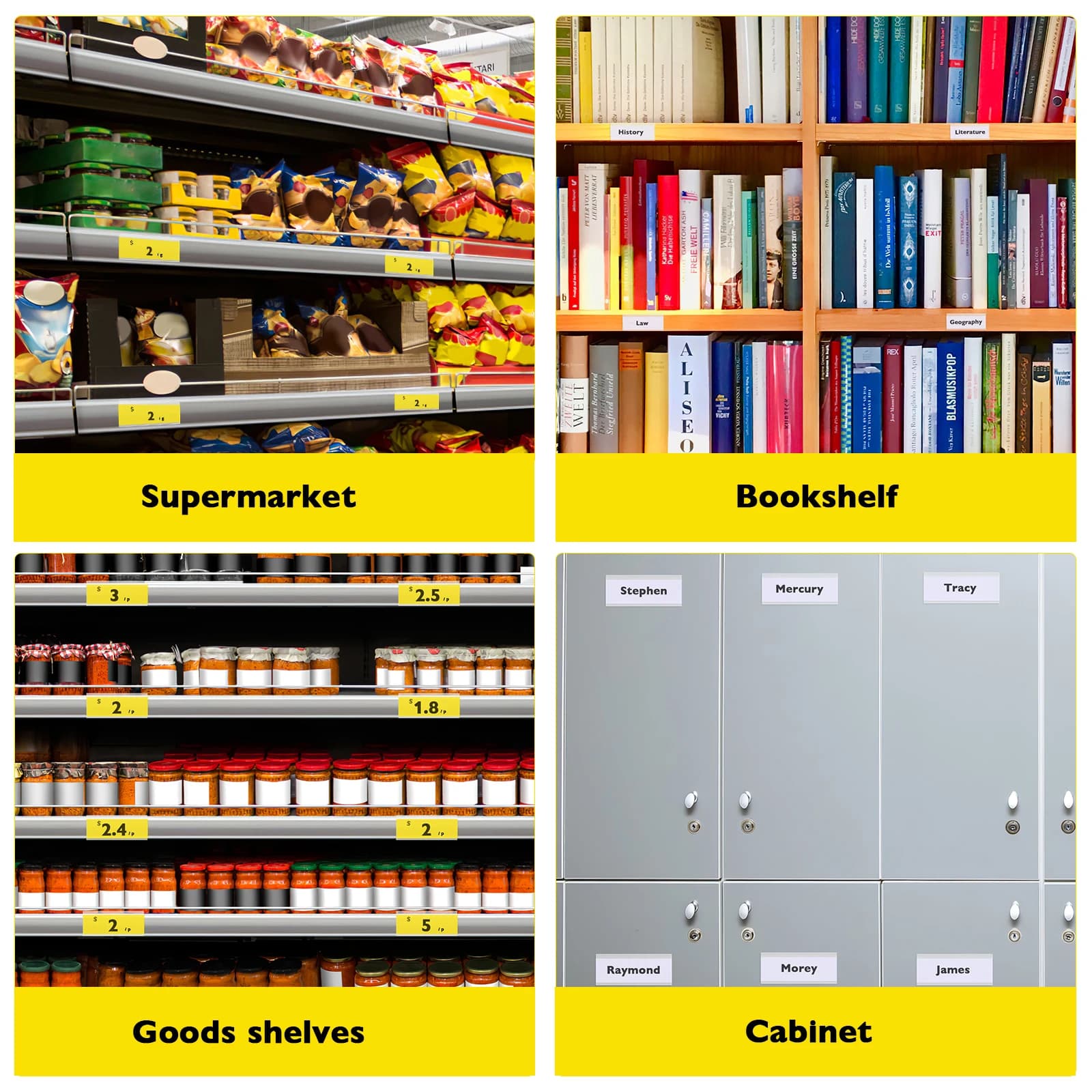 Porta etichette prezzo al dettaglio 50 pezzi trasparente autoadesivo etichetta display cartello carta per centro commerciale supermercato 10x4,2 cm PVC