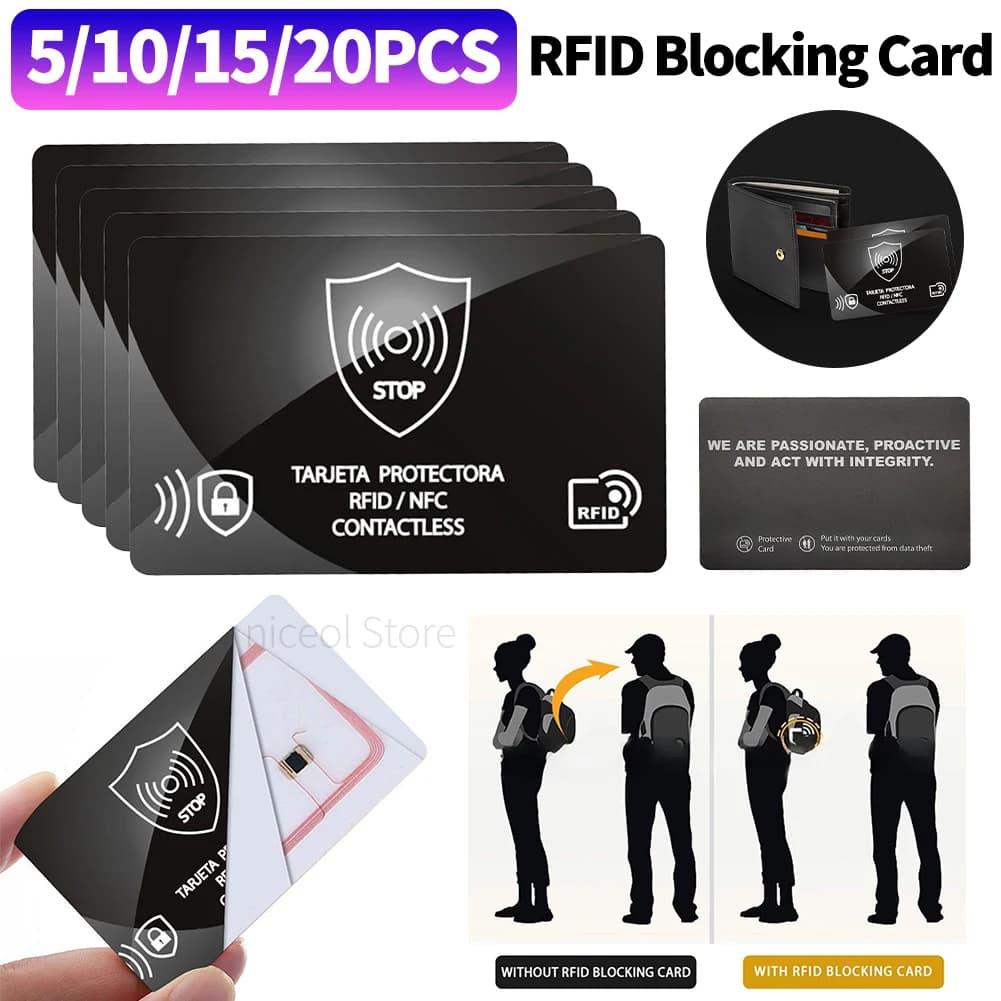 5 pezzi di blocco RFID una carta protegge il portafoglio intero NFC carta di credito di debito protezione per passaporto scheda di blocco del segnale NFC