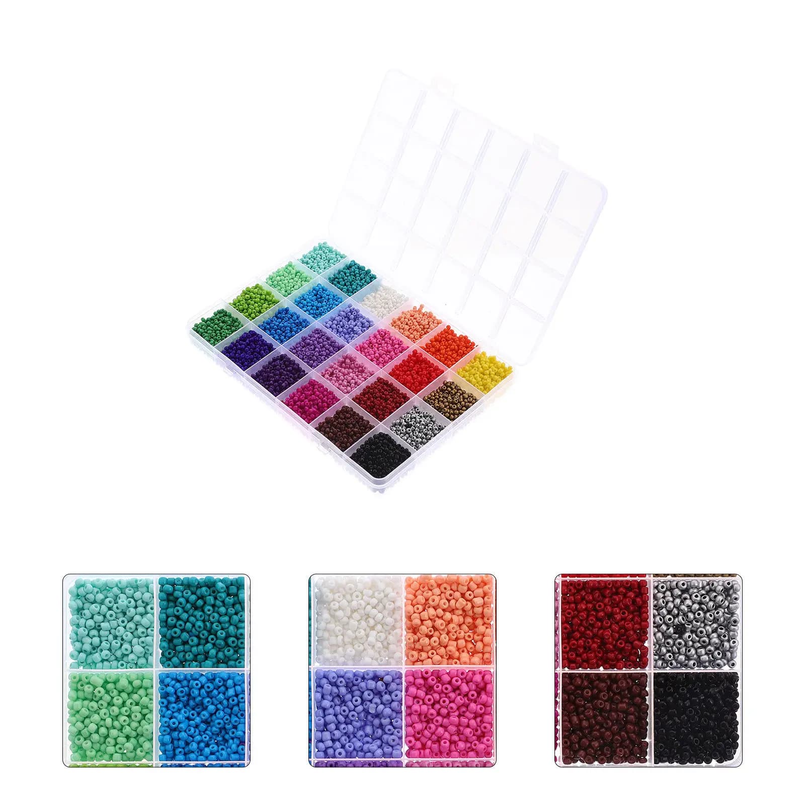 Set di Perline Rotonde in Acrilico Effetto Vetro Colorato per Creazione di Gioielli Fai-da-Te, Braccialetti, Collane, Borse, Accessori per Abbigliamento