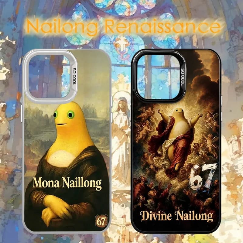 Custodia Nailong Serie Renaissance Classic Art Parody per iPhone 17 Air X XS XR SE 2020 7 8, compatibile con iPhone 17 16 15 14 13 12 11 Pro Max Plus