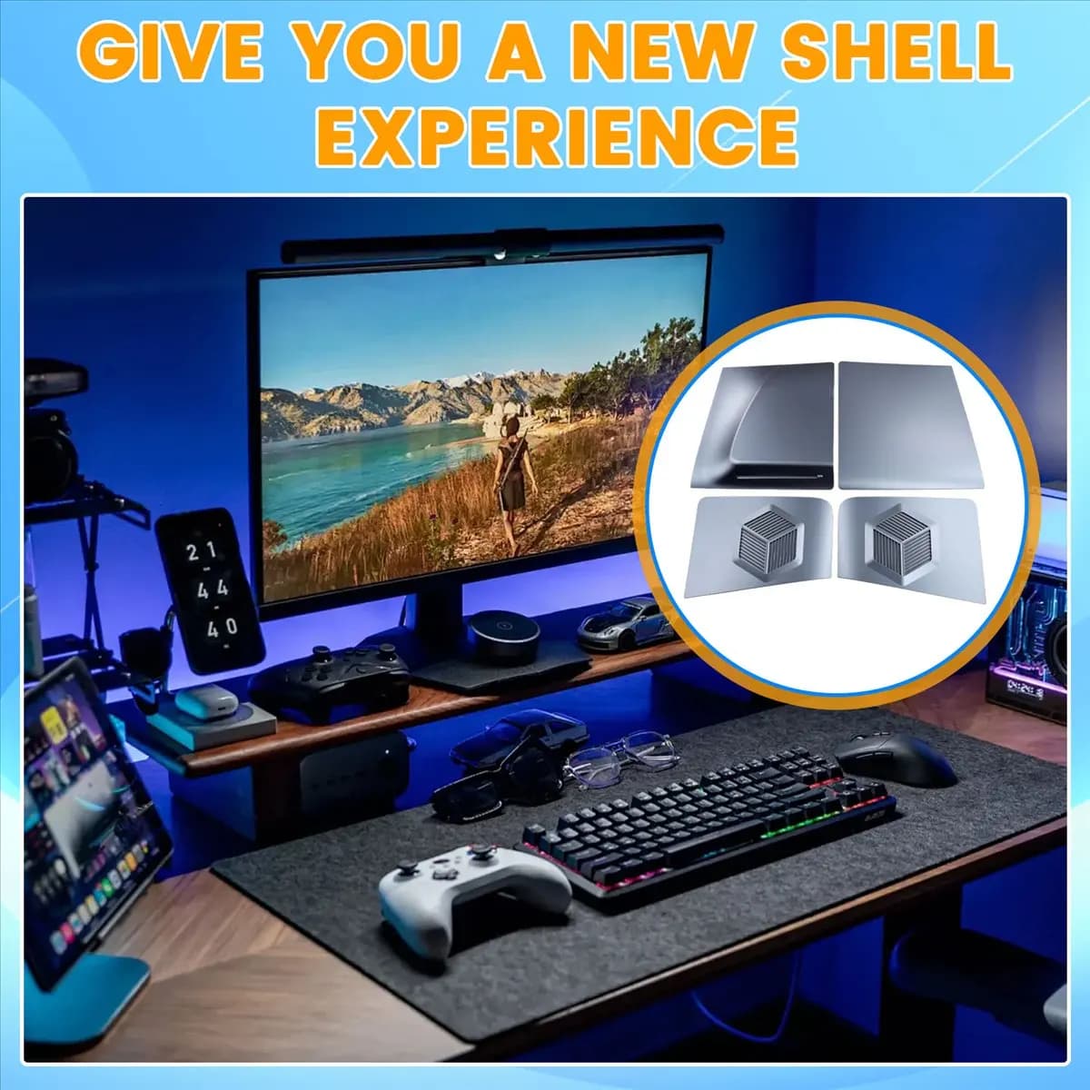 Cover Frontali ABKM per Console PS5 Slim Edizione Disco, Pannello Laterale con Prese d'Aria, Accessori per Videogiochi