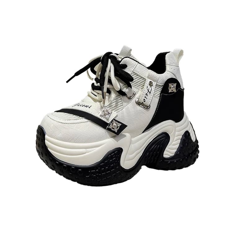 NEW 2026 Spring Autumn Chunky Sneakers Casual Vulcanized Shoes Women Soft Mesh Sneakers 10.5CM Sports Dad Shoes