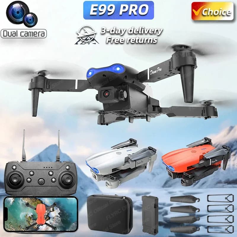 Mini E99Pro Pieghevole RC Elicottero 5G WiFi FPV 4K Doppia Fotocamera HD Drone Con Altezza di Tenuta Grande Angolo Professionale Fotografia Aerea
