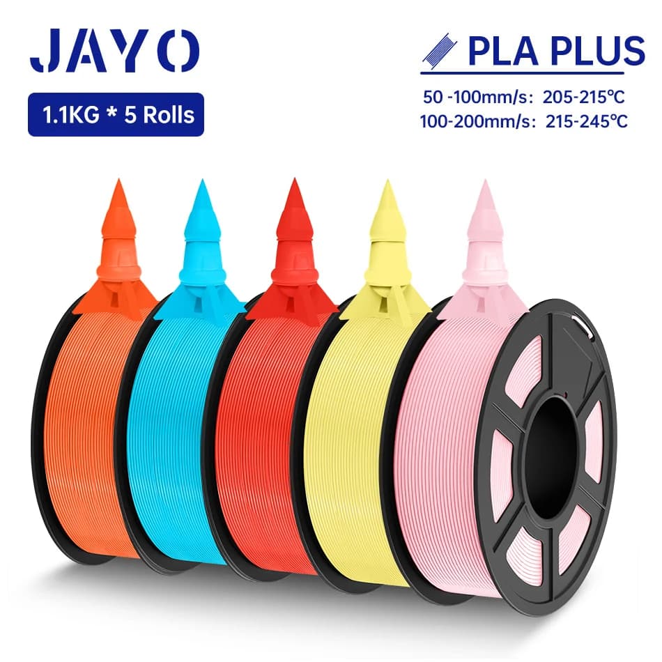 JAYO PLA + Filament 5 Rolls 1.75MM PLA plus 3D Printer Filament Neamente Ferita per FDM Coloful 3D Printing Material 1.1KG/roll