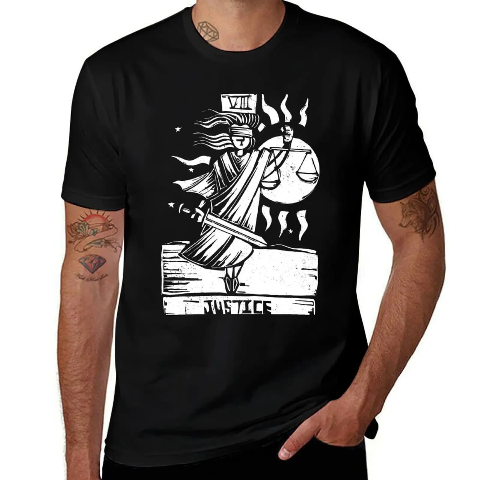Justice - Tarot Cards - Maglietta Major Arcana Plus Size Casual da esterno