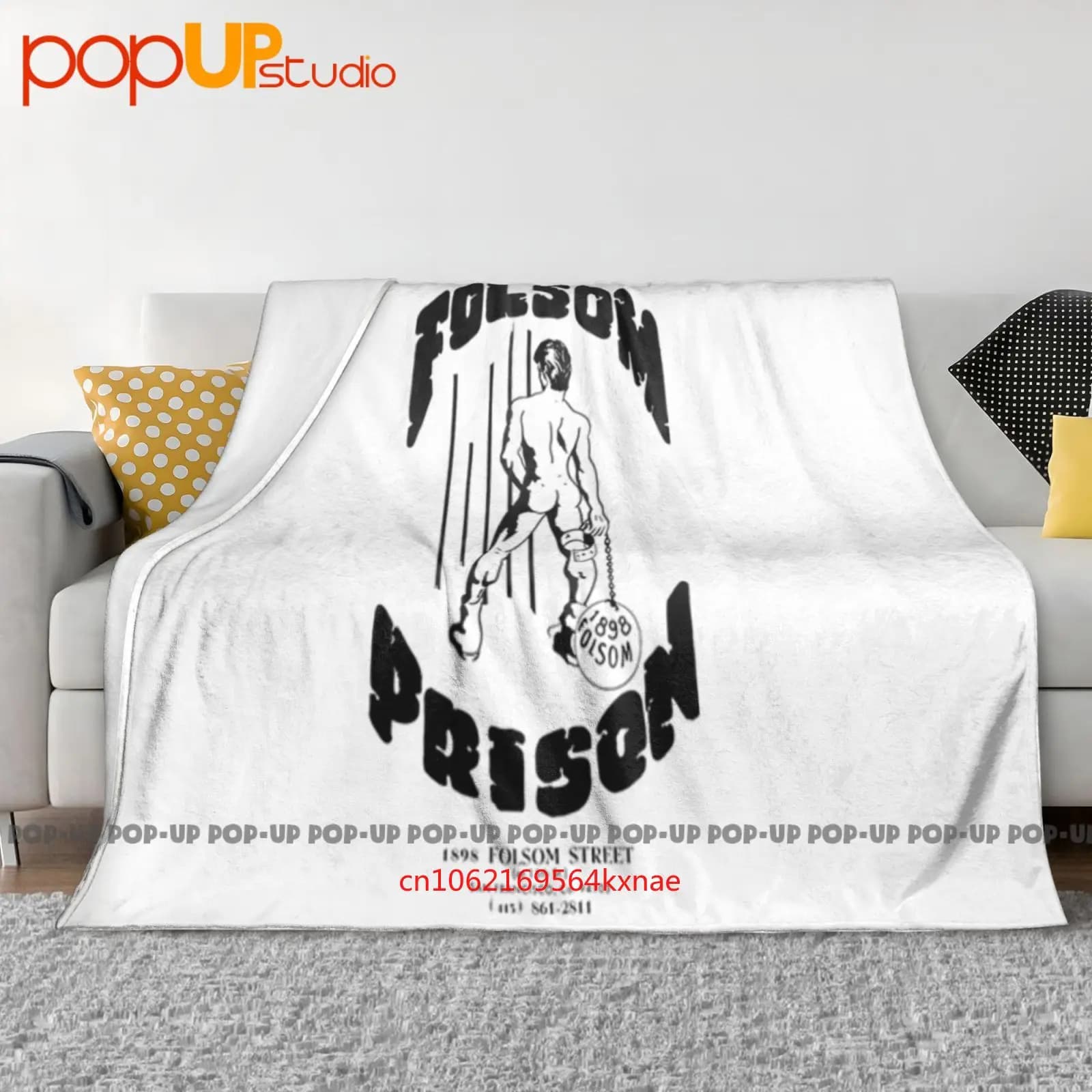 Folsom Prison San Francisco Barra in pelle chiusa nel 1977, coperta ultra morbida, trapunta, copridivano invernale