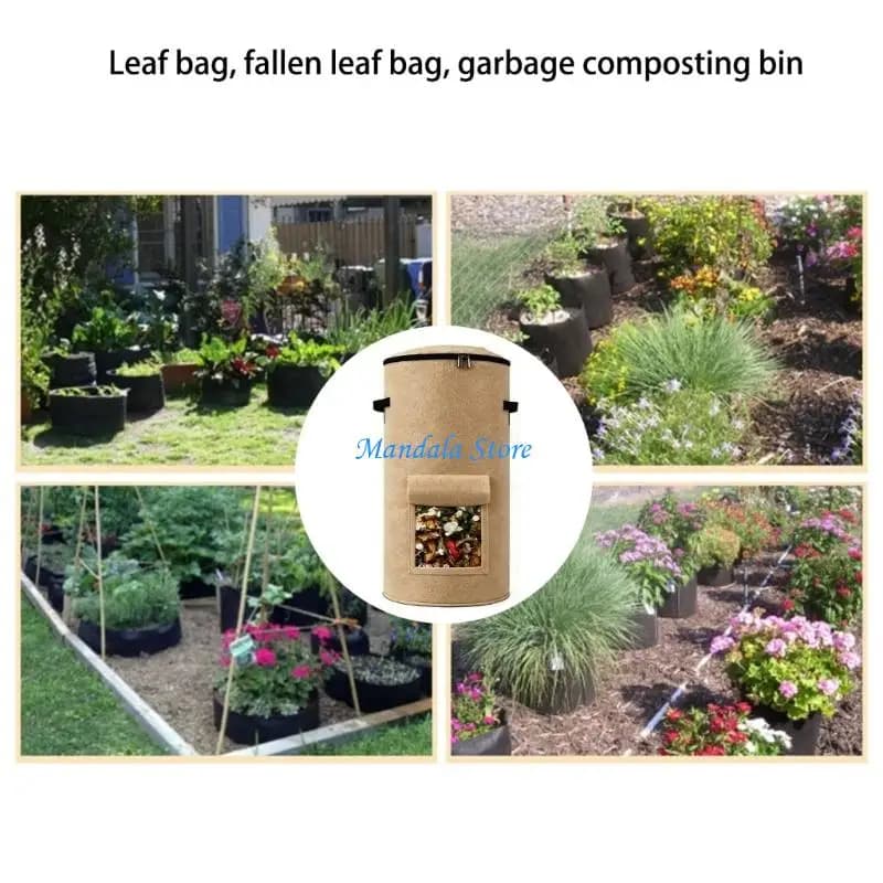 U2JC Sustainable Compost Bin Crafted From Thickened Felt Fabric With Convenient Top Opening And Carrying Handles