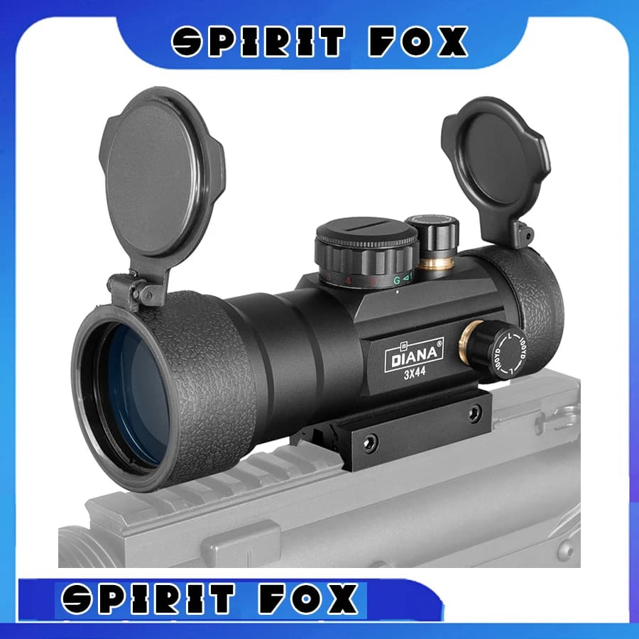DIANA 3×44 Telescopio Olografico con Punto Rosso Regolabile a Visione Ampia con Visione HD per Esterni