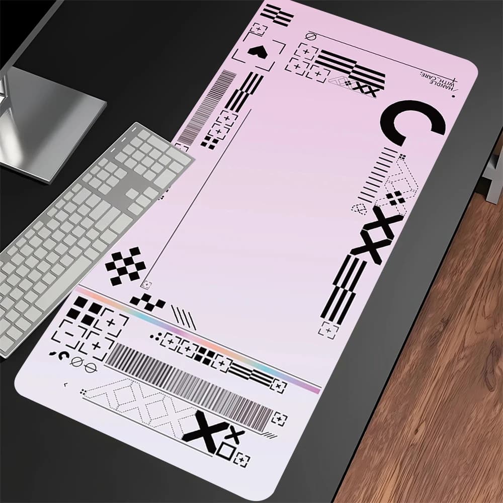Tappetini per Mouse Bianchi, Mousepad da Gaming di Grandi Dimensioni, Tappetino in Gomma per Gamer, Deskpad in Gomma