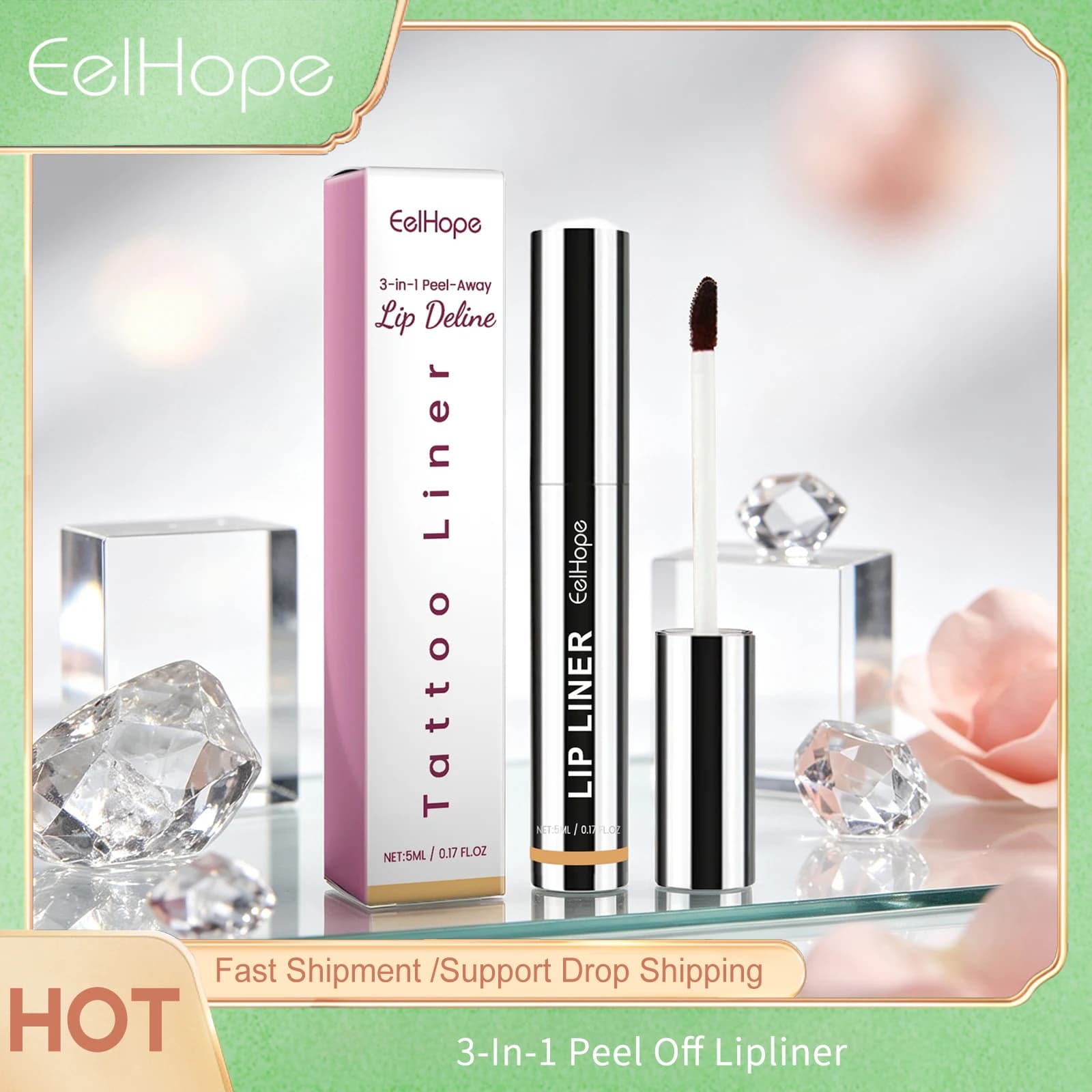 5IN1 Waterproof Peel Off Lip Liner Long-Lasting Matte Lipstick Smooth Moisturizing Brown And Wine Red 3 Colorsnon-Stick Lipliner