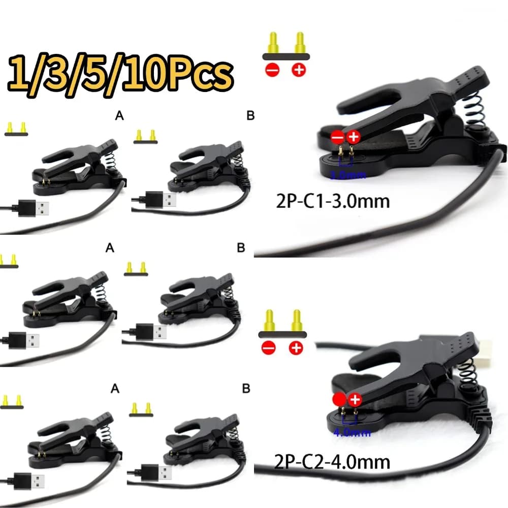 Caricabatterie Universale USB 5V per Smartwatch, Cavo di Ricarica con Clip a 2/5 Pin per TW64 68 Smart Band