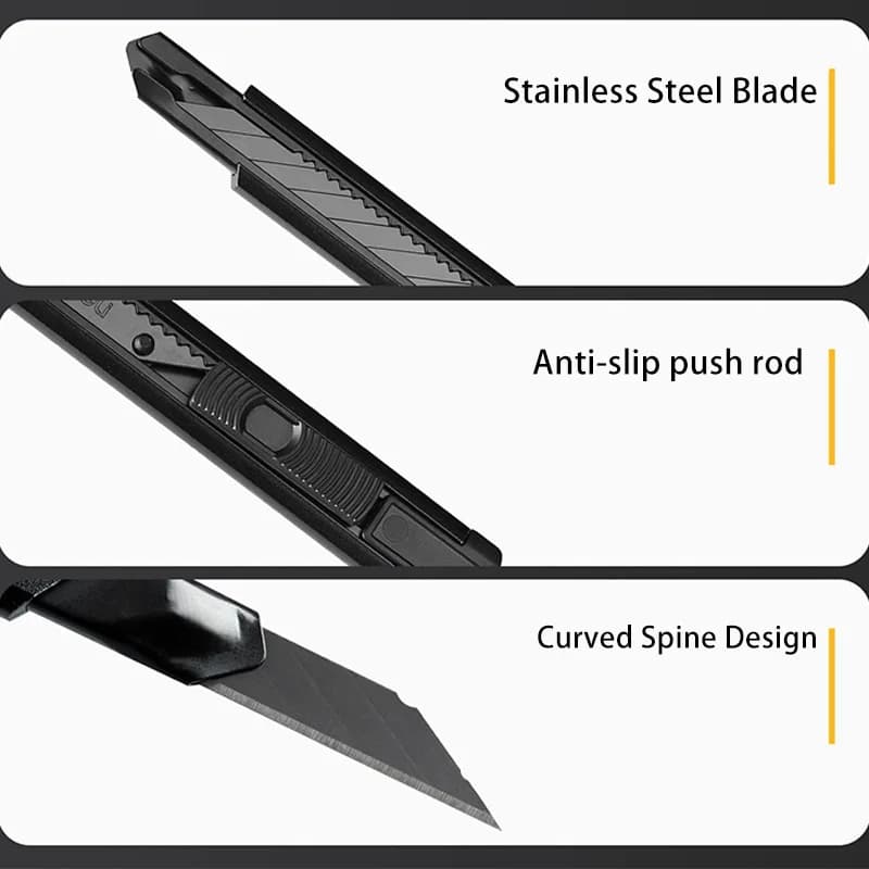 9mm Aluminum Utility Knife 30 Degree Angle SK2 Black Blade Precision Craft Cutter for Model Vinyl Paper Hand Tool Equipment