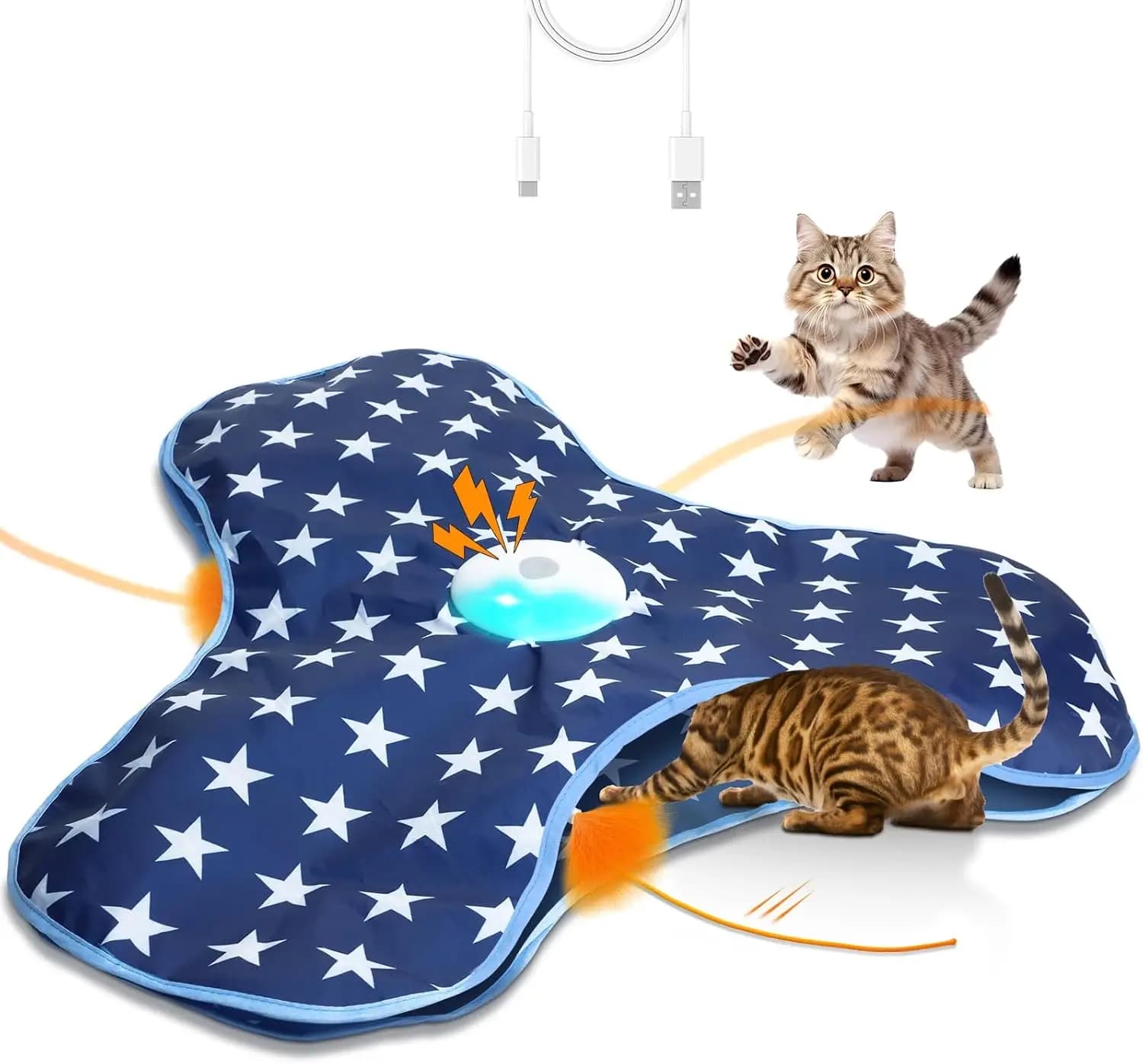 Giocattolo Interattivo per Gatti con Funzione Nascondi e Cerca, Suoni e Attivazione a Movimento