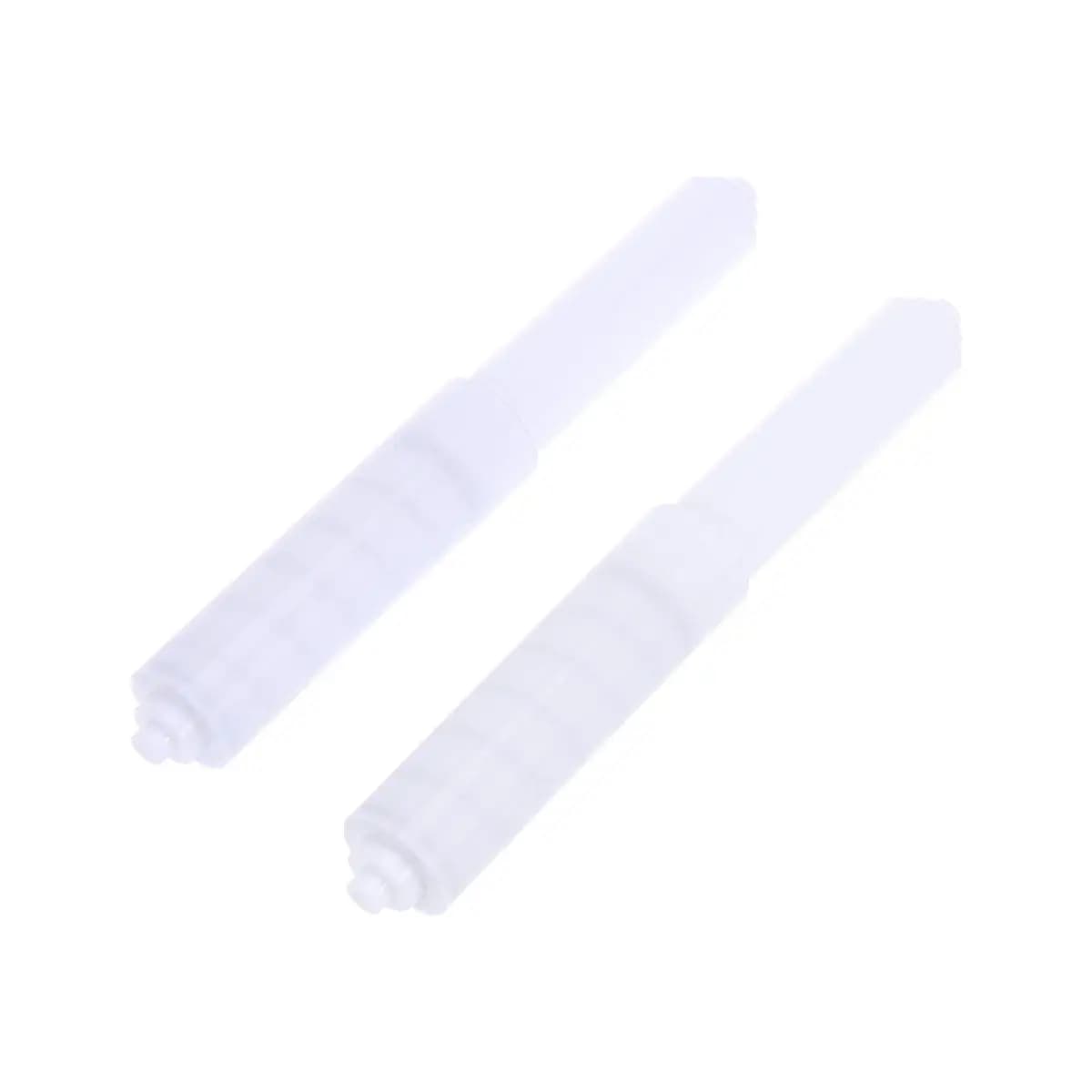 2 Pezzi Universali in Plastica Bianca per Portarotolo Carta Igienica, Ricambio a Molla, Asta di Ricambio per Portarotolo, Accessori per WC