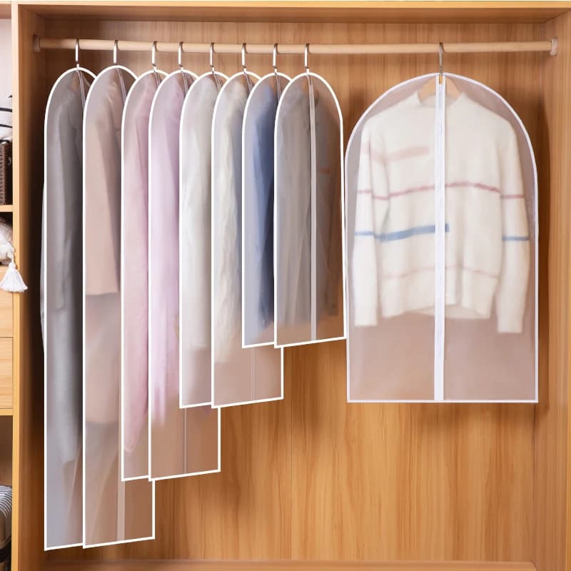Copertura Protettiva Antipolvere per Indumenti, Borsa Completamente Chiusa con Cerniera, Sacca Appendibile Durevole per la Conservazione dei Vestiti