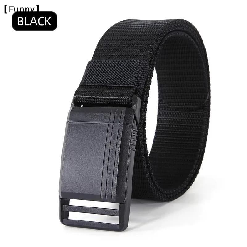 Belt Quick Release Outdoor Belt Soft Real Nylon Sports Accessories Men And Women Black Belt〔Funny〕