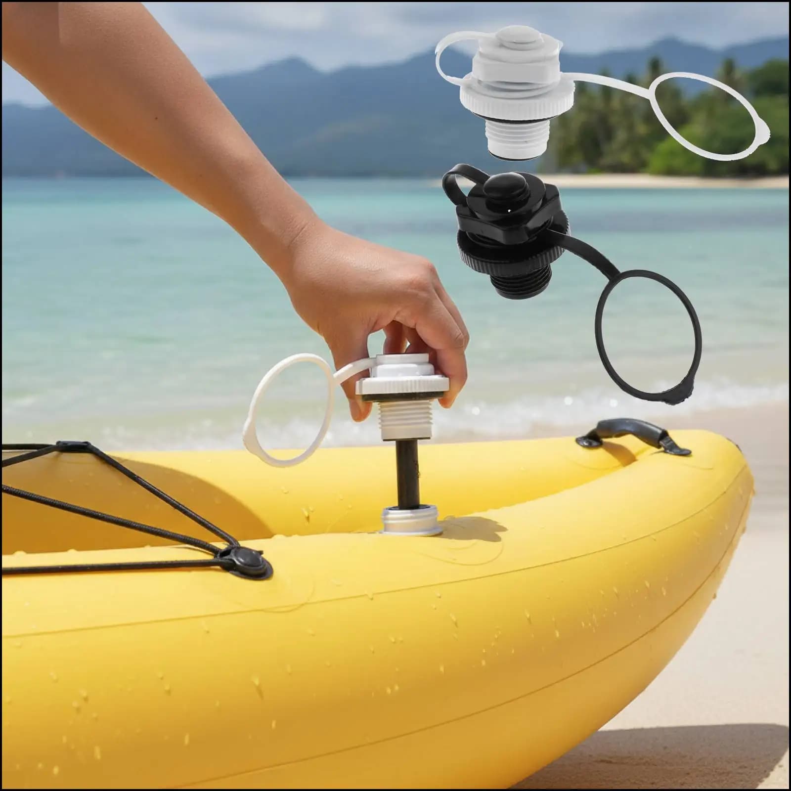 Tappi valvola di gonfiaggio unidirezionale a vite per gommone Kayak piscina zattera canoa teneri barche a remi sostituzione nero/bianco