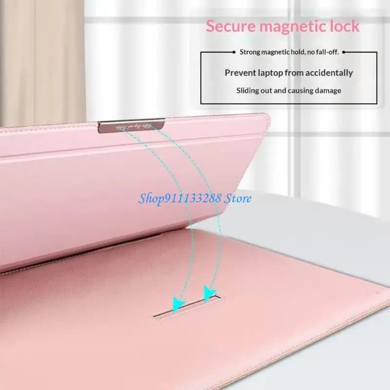 G88D Custodia per laptop in pelle PU con chiusura magnetica Supporto per ventilazione termica per protezioni per notebook da 13