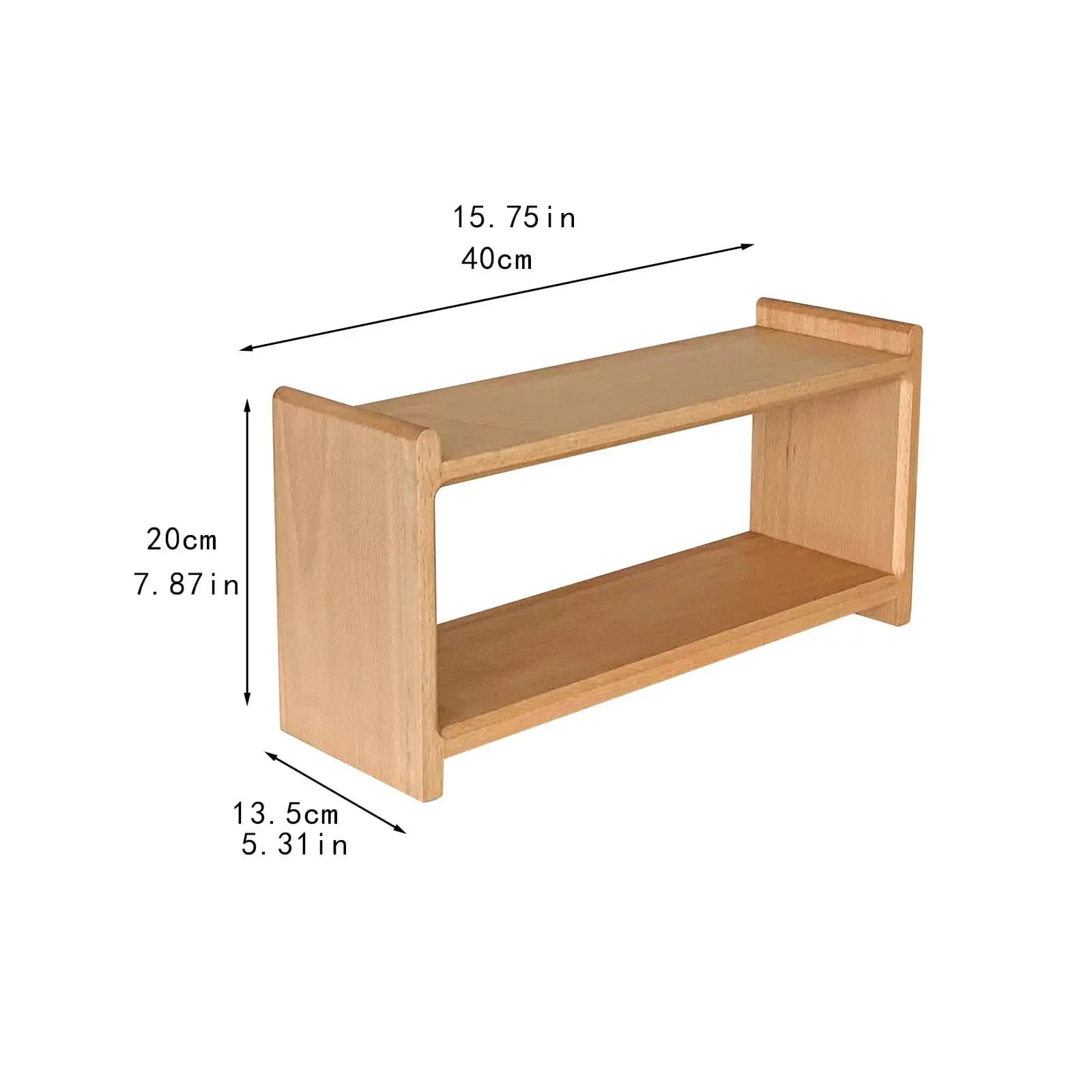 Wood Storage Rack Spice Rack 2-layer Heavy-duty Multi-scenario Cup Organizer Tabletop Display Rack for Office Tea Set Home