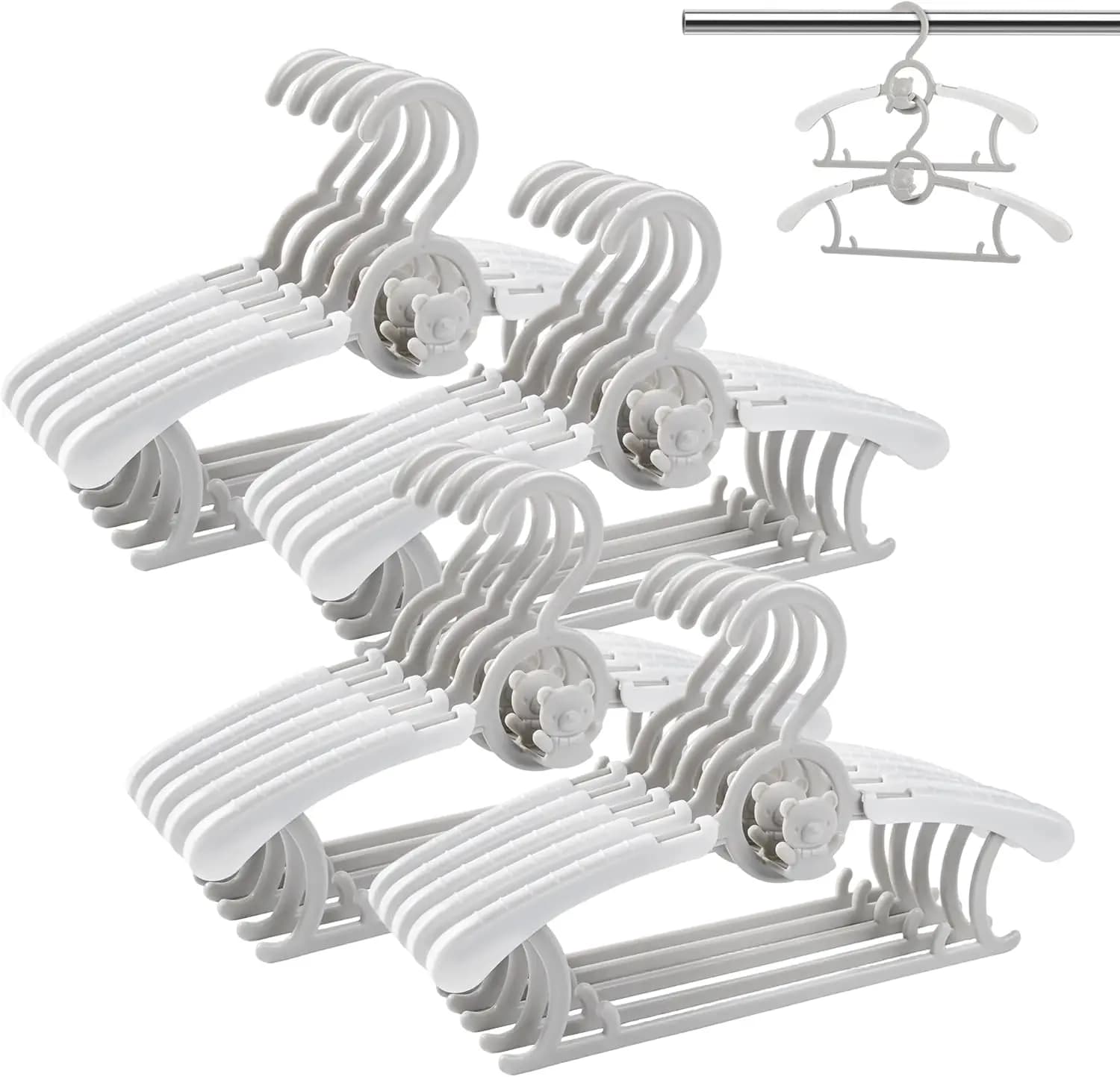 Extensible for Wardrobe, Adjustable for Baby Dresses - 20 Pieces Grey
