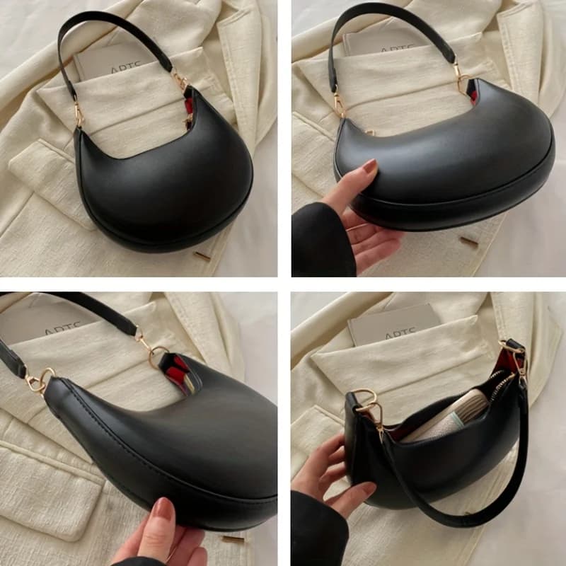Women's Bag Shoulder Bags Women Moon-shaped Baseball NEW Fashion Luxury Women's Single Shoulder Bag