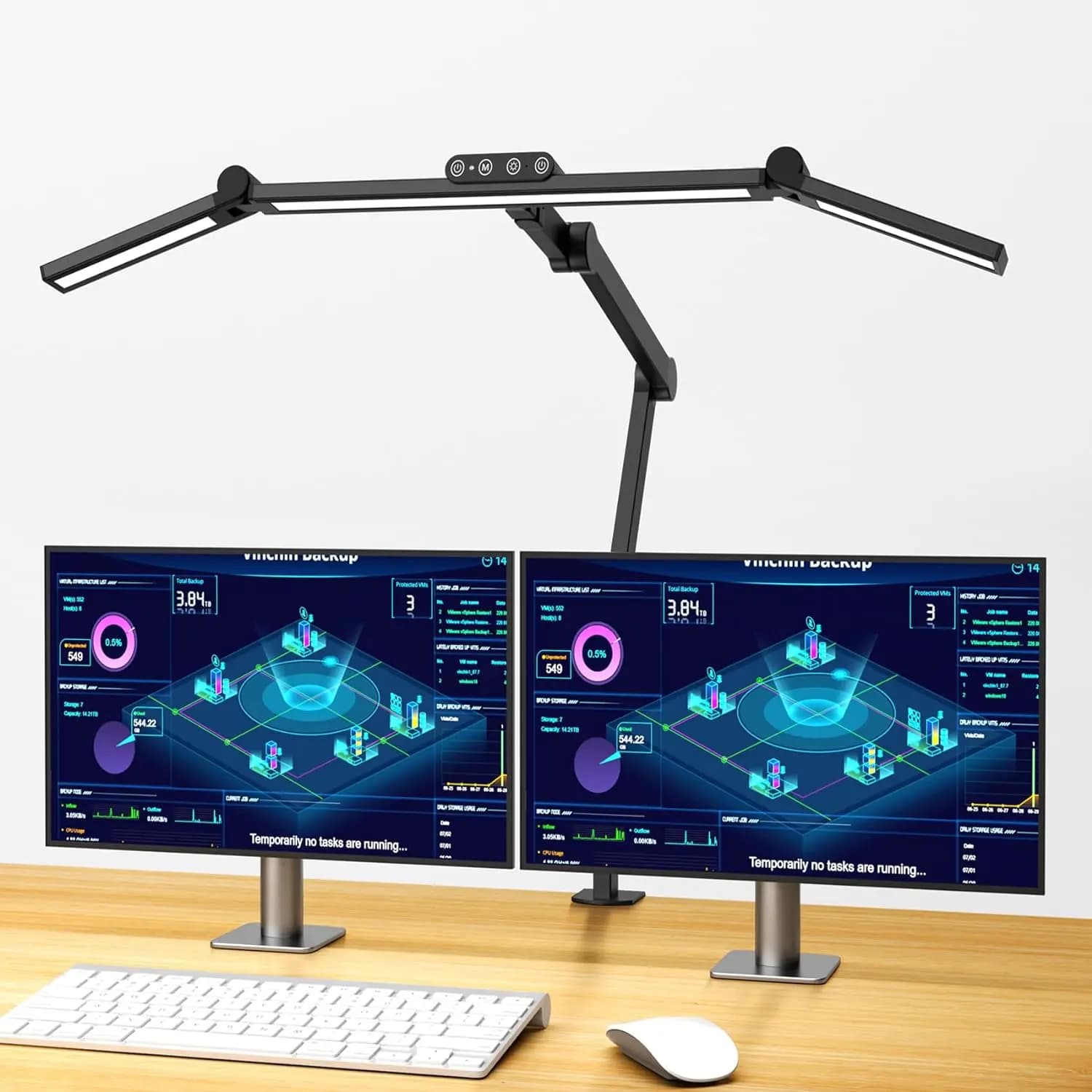 Lampada da scrivania a LED con morsetto, lampada da tavolo a LED da architetto ultra luminosa da 24 W per l'home office con illuminazione atmosferica, regolazione automatica