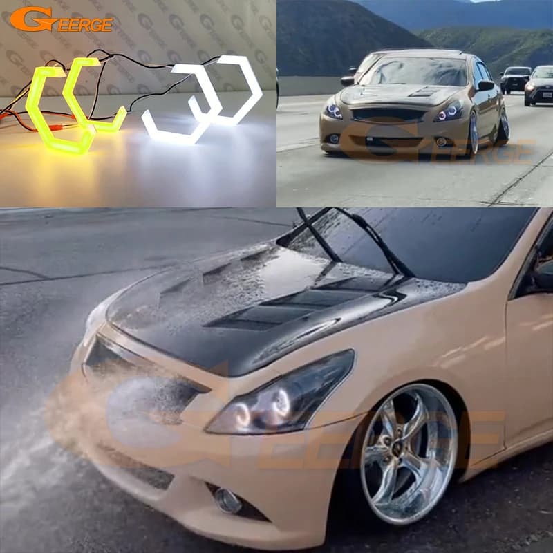 Per INFINITI G25 G35 G37 Q40 Q60 V36 Ultra Luminoso A/W Switchback Segnale di Girata Cotone Esagonale Esagonale LED Angel Eyes Halo Anelli Luce